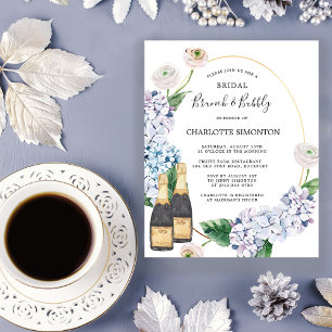 Budget Hydrangea Rose Brunch Bubbly Invitation