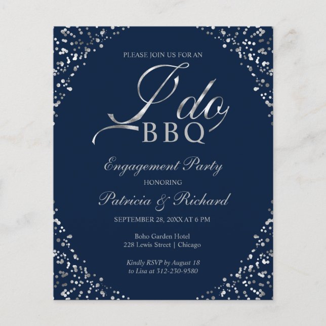 Budget I DO BBQ Engagement Invitations de la parti (Devant)