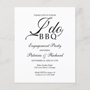 Budget I DO BBQ Engagement Invitations de la parti