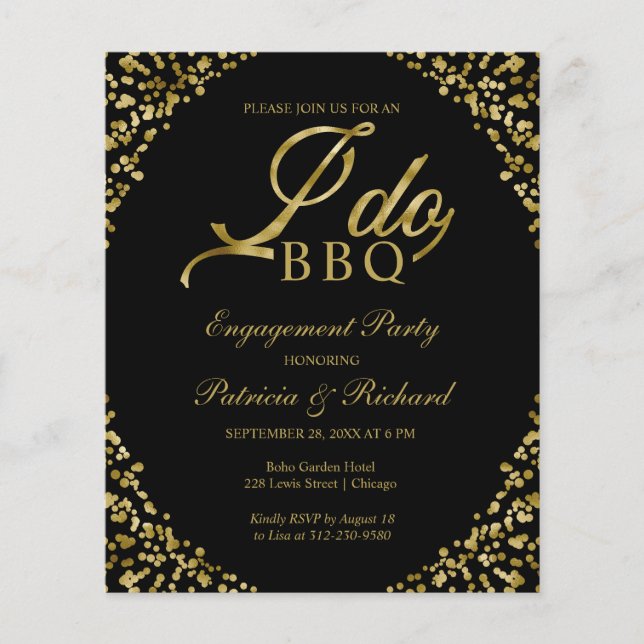 Budget I DO BBQ Engagement Invitations de la parti (Devant)
