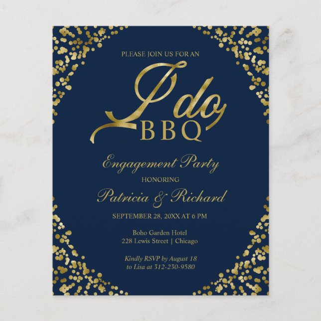 Budget I DO BBQ Engagement Invitations de la parti (Devant)