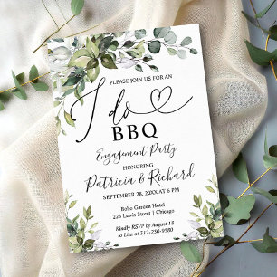 Budget I DO BBQ Engagement Party Invitation