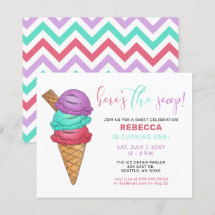 Budget Ice crème fête invitation Anniversaire