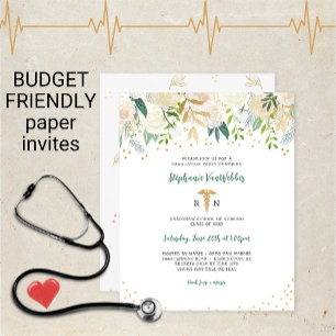 Budget Infirmière Diplôme Blanc Or Floral