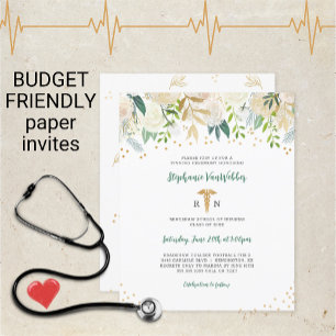 Budget Infirmière Pinning Graduation Or blanc Flor