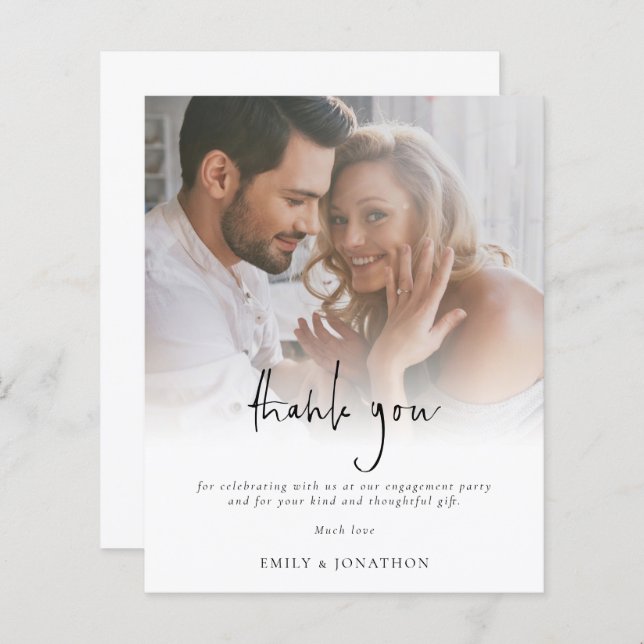 Budget informel Script photo Fiançailles Merci (Devant / Derrière)