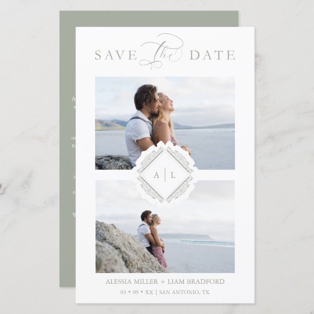 Budget Initiales tendance Mariage ornemental chic (Devant / Derrière)