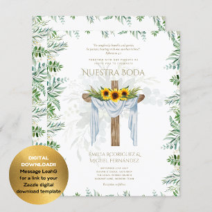 BUDGET Invitación De Boda Católica Bilingüe