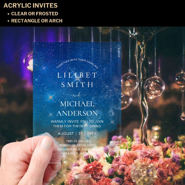 BUDGET Invitation de mariage en acrylique CIEL ÉTO (Créateur téléchargé)