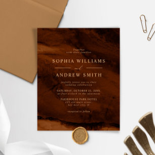 BUDGET Invitation de mariage minimale Bronze & Or