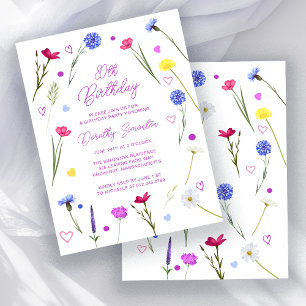 BUDGET Invitation du Fleur sauvage de fête de 80e