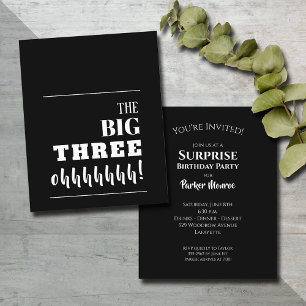 Budget Invitations noir et blanc 30e anniversaire