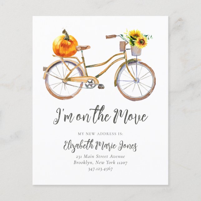 Budget J'ai déménagé Citrouille Tournesol Bicycle  (Devant)