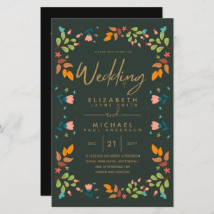 BUDGET Jardin moderne Feuilles Mariage Inviter A9