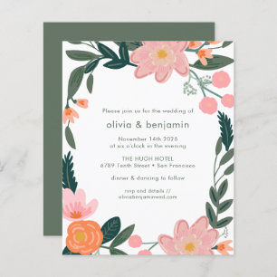 Budget Jardin Rose Jardin Fleurs Mariage Invitatio