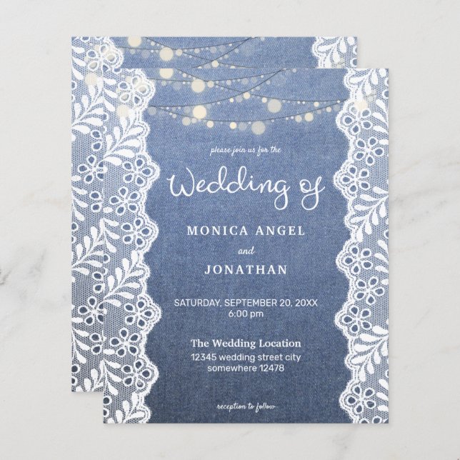 Budget Jean Lace String Lights Mariage (Devant / Derrière)