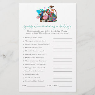 Budget Jeu Devinez Qui Maman Papa Vache Baby showe