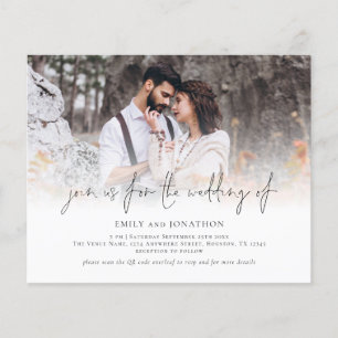 Budget Join Us Photo QR Code Wedding Invite