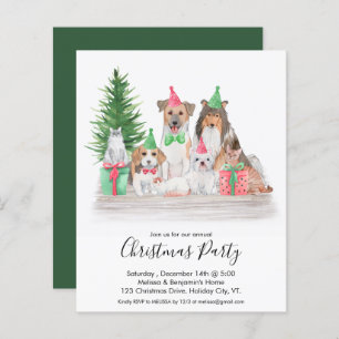 Budget Joli Animaux de Noël Chien Chat Invitation
