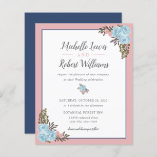 BUDGET Joli mariage floral bleu rose marine