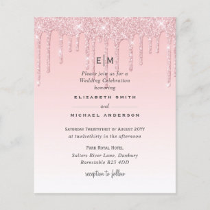 Budget Joli Mariage  Parties scintillant rose Invi