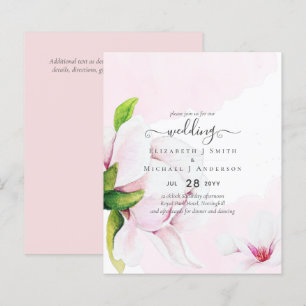 BUDGET Joli rose Magnolias Floral Mariage Invitati