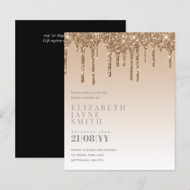 BUDGET Jolie Fête des mariées Invitations Parties  (Devant / Derrière)