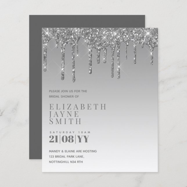 BUDGET Jolie Fête des mariées Invitations Parties  (Devant / Derrière)