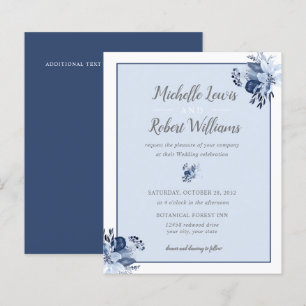 BUDGET Jolie mariage floral bleu marine gris