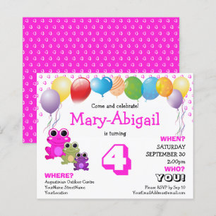 Budget Jote Rose Girls Invitation Anniversaire
