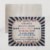 Budget Jour commémoratif Vintage Invitation Annive