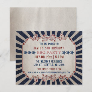Budget Jour commémoratif Vintage Invitation Annive