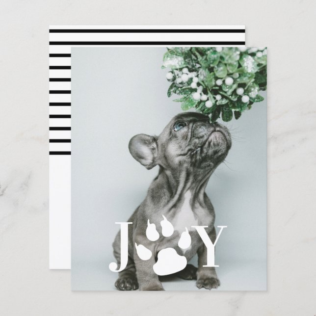 BUDGET Joy Chien Empreinte de patte Carte photo de (Devant / Derrière)