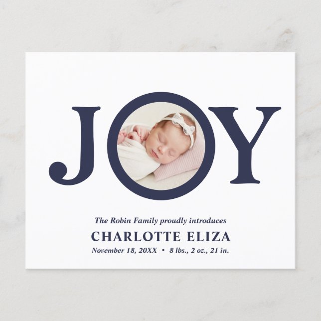 BUDGET Joy White Navy Photo Baby First Christmas (Devant)