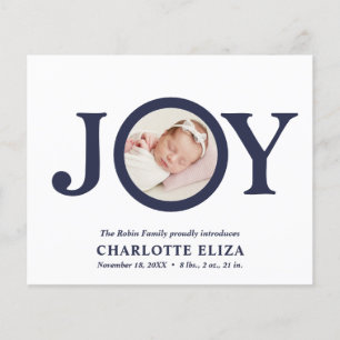 BUDGET Joy White Navy Photo Baby First Christmas