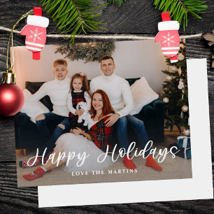 Budget Joyeuses Fêtes Fun Script Photo- Blanc BK