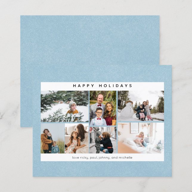 Budget Joyeuses Fêtes Neige & Multi Photo (Devant / Derrière)