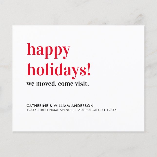 Budget Joyeuses vacances Nous avons déménagé Visit (Devant)