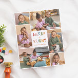 Budget Joyeux et lumineux 6 Fêtes de Noël photo<br><div class="desc">Capturez la magie de la saison des Fêtes avec ce design "Merry & Bright" de la carte de crédit photo de Noël. Ce design festif et joyeux présente six photos personnalisées, disposées dans un montage amusant. Au centre, entre les photos, on peut lire "Joyeux Lumineux" en typographie mignonne et colorée....</div>