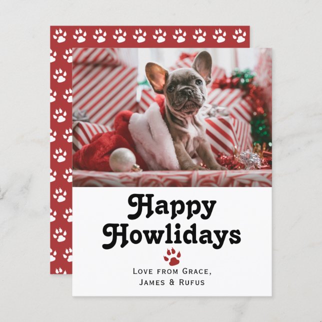 BUDGET Joyeux Howlidays Pet Dog Noël (Devant / Derrière)