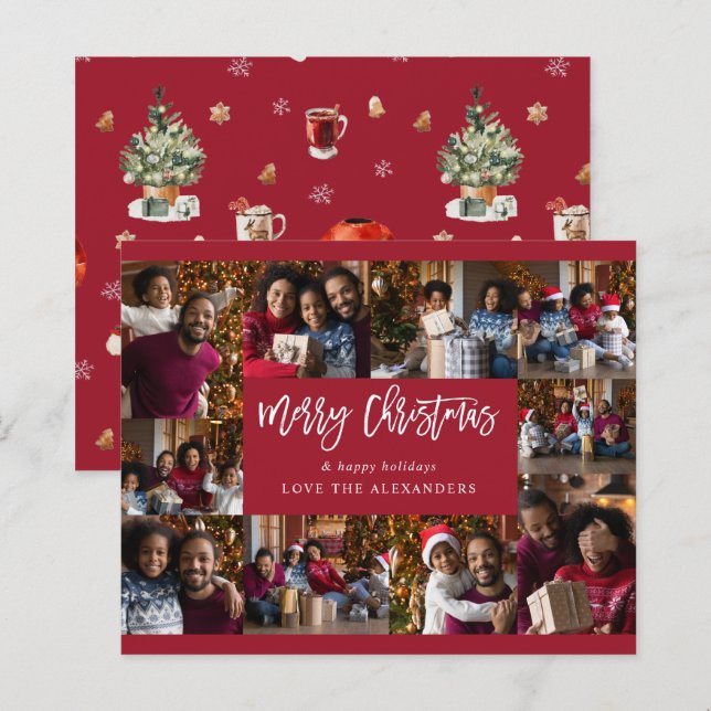 Budget Joyeux Noël 10 Multi Photo - Rouge (Devant / Derrière)