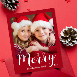 Budget Joyeux Noël 4 Photo Carte rouge de vacances