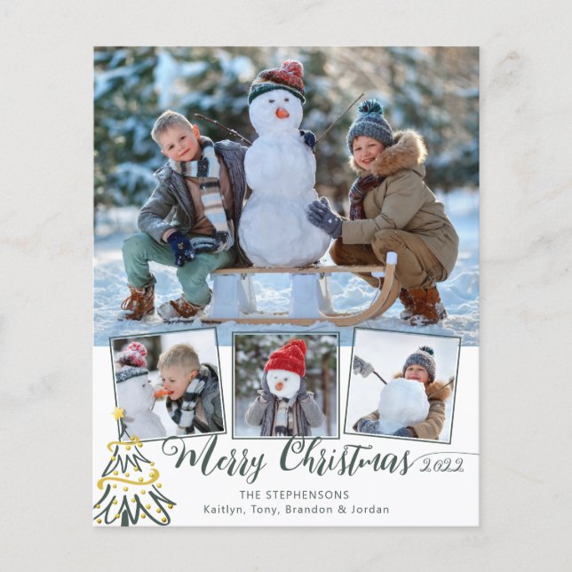 Budget Joyeux Noël Arbre 4 année photo revue (Devant)