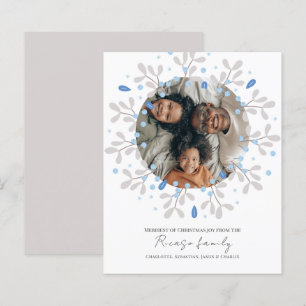 BUDGET Joyeux Noël Carte photo de couronne bleu