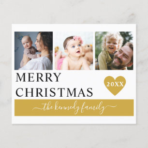 Budget Joyeux Noël Coeur d'or 3 Photo Collage