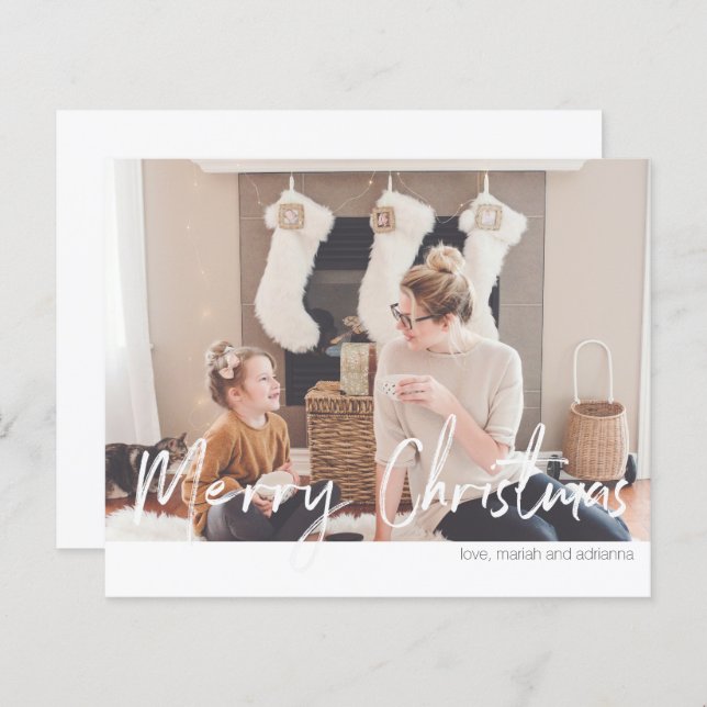 Budget Joyeux Noël écriture moderne photo (Devant / Derrière)