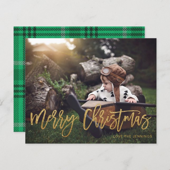 Budget Joyeux Noël Gold Parties scintillant Script (Devant / Derrière)