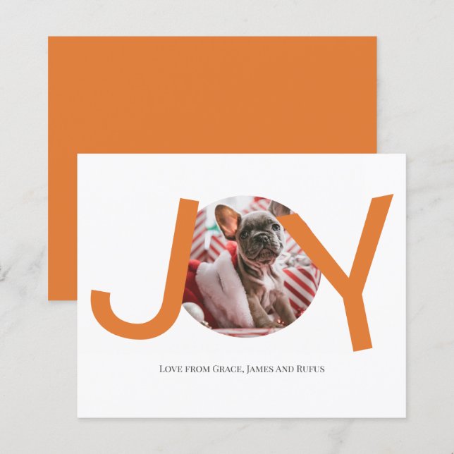 BUDGET Joyeux Noël Joie Carte photo (Devant / Derrière)