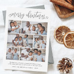 Budget Joyeux Noël Lettres 6 Fête Photo<br><div class="desc">Célébrez la saison avec cette carte de vacances moderne et élégante multi-photo de Cali Graphics! Ce budget & design simple dispose de "joyeux noël" en lettres de script élégantes avec fleuris tourbillonnant sur les premières et dernières lettres. Ci-dessous, au milieu de la carte, un montage photo présente 6 de vos...</div>