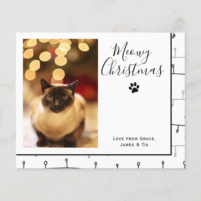 BUDGET Joyeux Noël Minou Carte de Noël pour Chat d (Devant)
